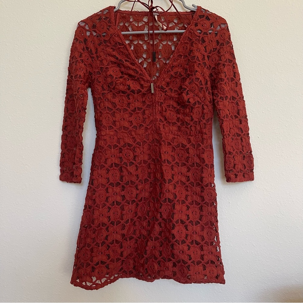 Size 0 Free People Back to Black Terracotta Dress